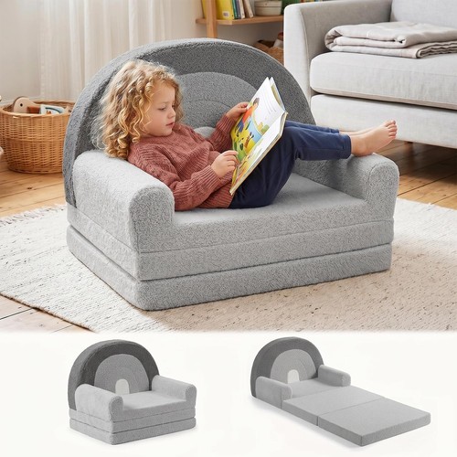 Gray 2in1 foldable kids - foldable, sofa